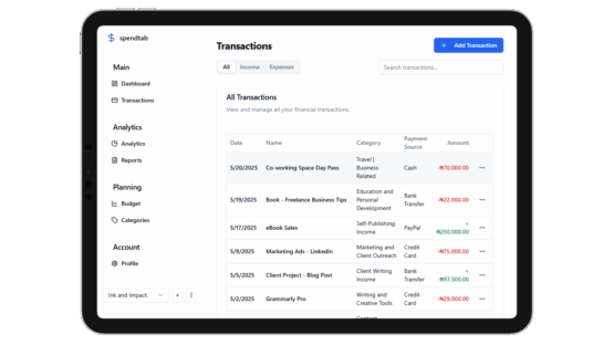 Transaction ipad